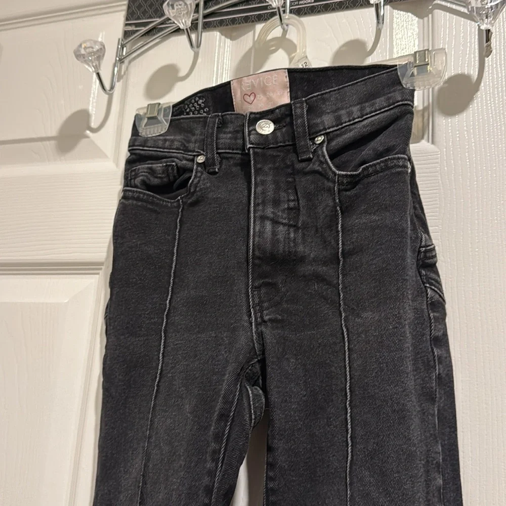 REVICE Black Flare Wide Leg Jeans High-Waisted - Picture 2 of 4